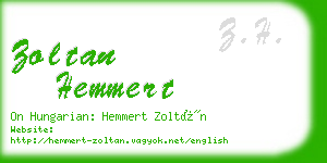 zoltan hemmert business card